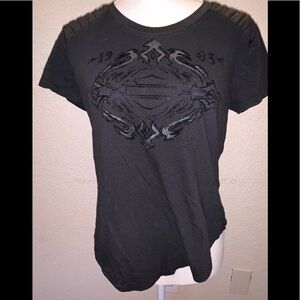 HARLEY-DAVIDSON Black Tee Shirt Shimmer/Velvet Nx